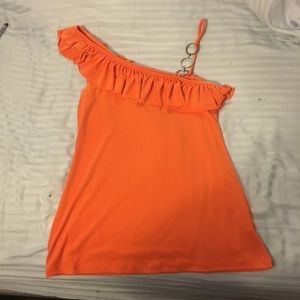 Orange Chain Strap Tank Top